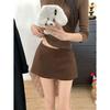 Elegant Women's Two-Way Wool Skort with Side Zipper: Slimming Design for Spring, Autumn, and Winter 2025