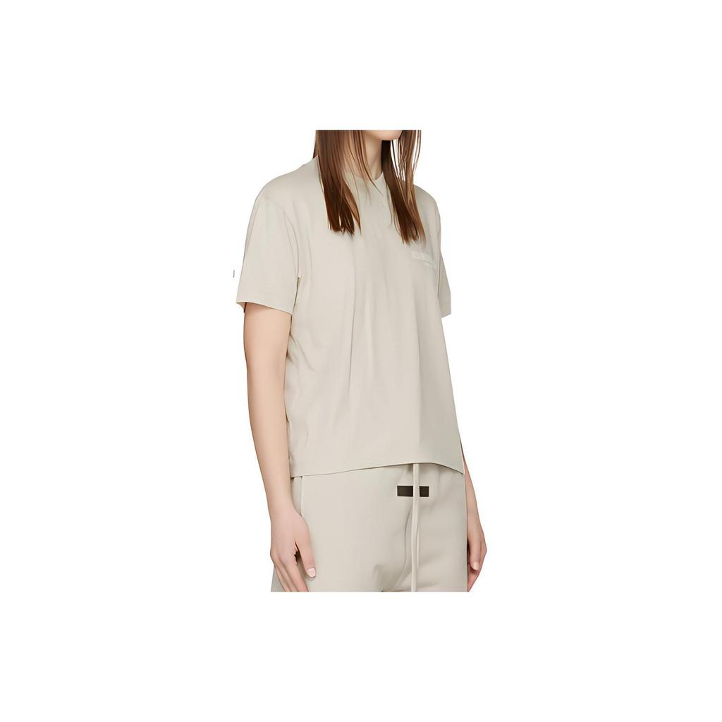 Fear of God Essentials Ss22 Short Sleeve T-Shirt Wheat Logo Round Neck Women T-Shirts FOG-SS22-280