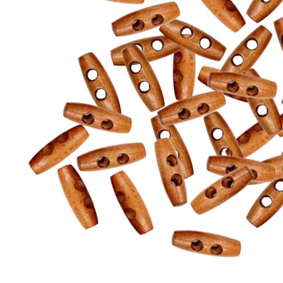 50 Stück Vintage Holzknöpfe Säule Zwei Löcher Nähen Scrapbooking Basteln