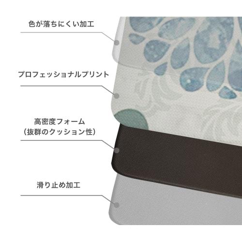 Ashmore Kitchen Mat, Wipeable, Non-Slip, Long PVC Floor Mat, Water-Repellent, Stylish, Anti-Slip, Antibacterial, Flame-Retardant, 10mm Thick, Easy To