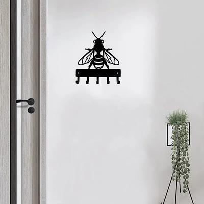 Portachiavi Appendiabiti Ape Miele - 15 cm di Larghezza Metallo Arte da Parete Scaffale Portaoggetti Organizzatore Decorativo per Chiavi e Accessori