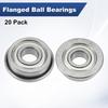M METERXITY 20 Pack F695ZZ Flanged Ball Bearings 5x13x4mm Double Metal Shielded Chrome Steel