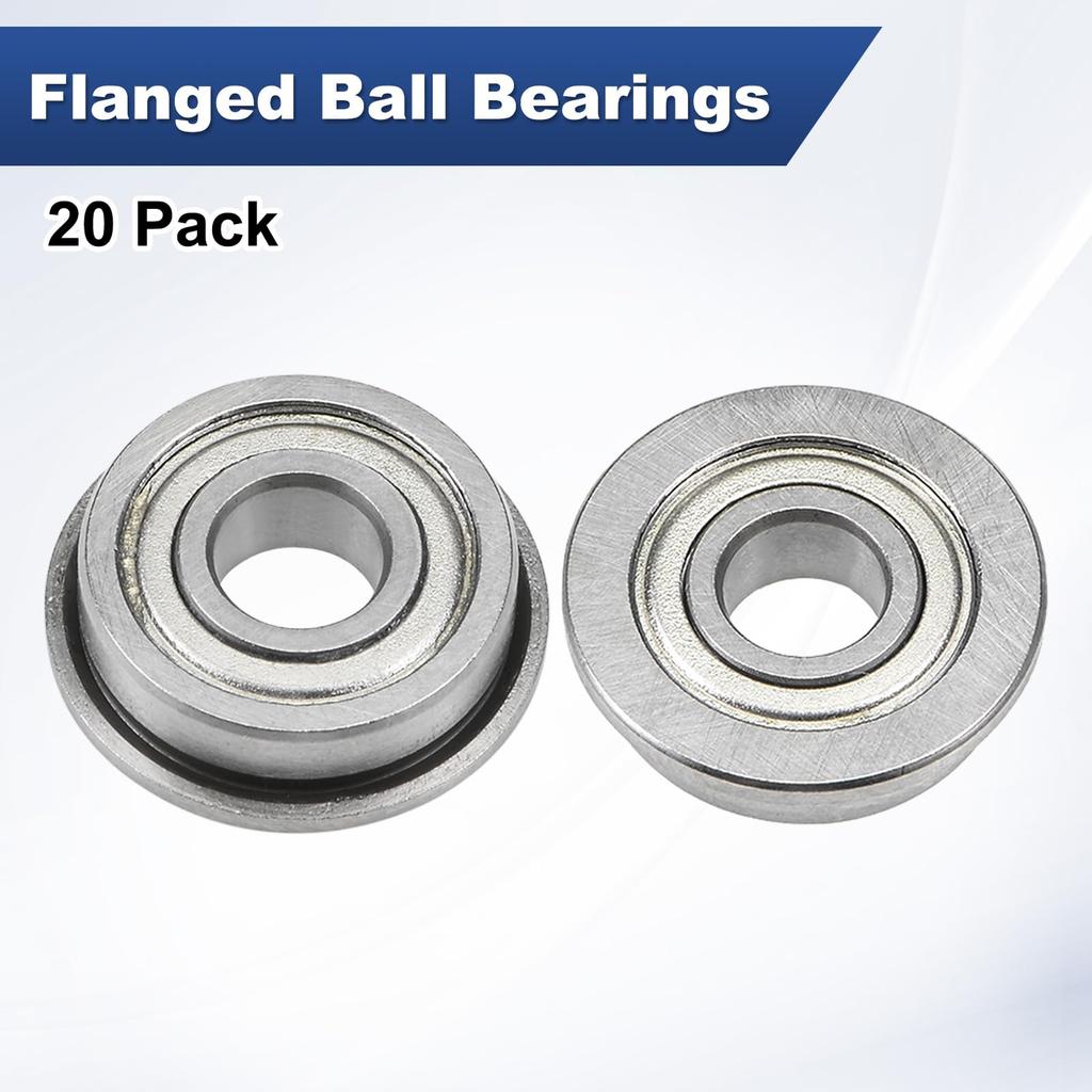 M METERXITY 20 Pack F695ZZ Flanged Ball Bearings 5x13x4mm Double Metal Shielded Chrome Steel