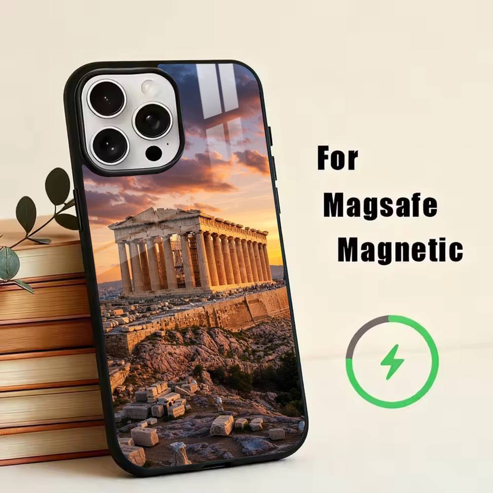 Acropolis of Athens Phone Case For iPhone17,16,15,14,13,12,11 Plus,Pro Magnetic with Magsafe Wireless Charging