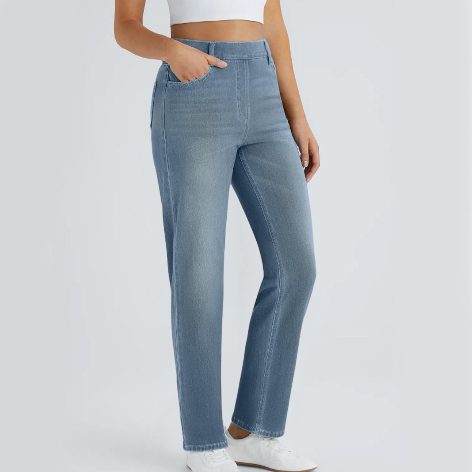 

Женские джинсы повседневные однотонные повседневные брюки универсальные облегающие джинсы L