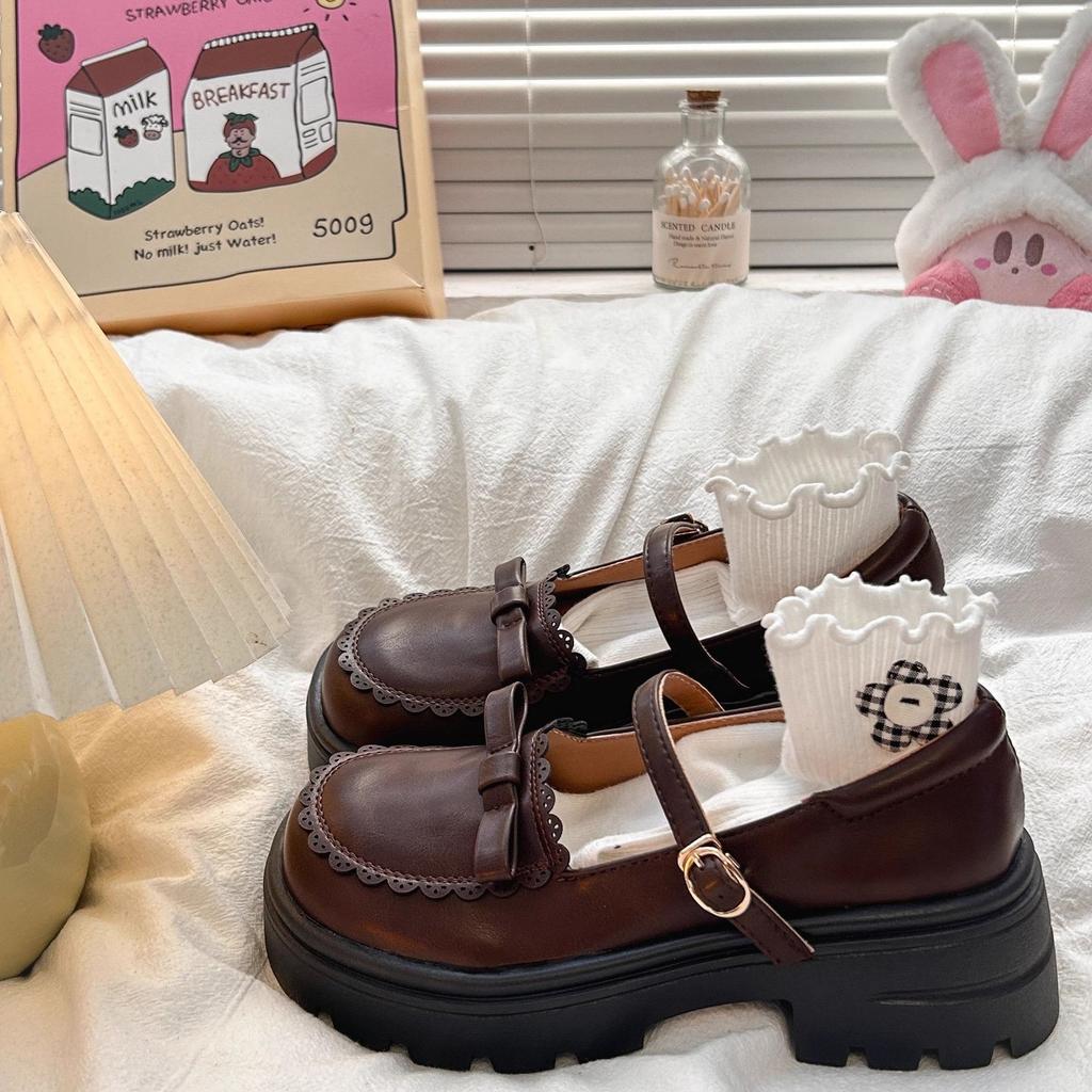 Japanese Retro Student Round Head Mary Jane Shoes Children 2025 Spring and Summer New Bow College Style Single Shoes Women