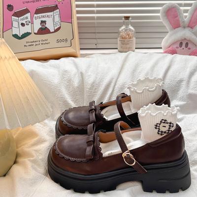 2025 Spring and Summer New Japanese Retro Student Round Head College Style Single Shoes Women's Bow Mary Jane Shoes Children