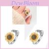 Sunflower Adjustable Ring With Copper Material For Fashion Women And Gift Giving