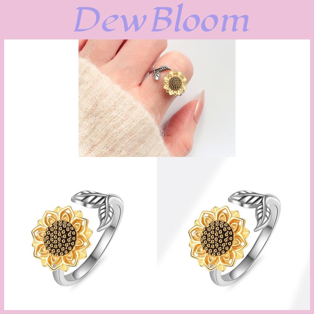 Sunflower Adjustable Ring With Copper Material For Fashion Women And Gift Giving