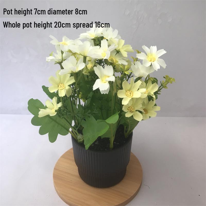 Small Silk Carnation Decorative Flower In Pot for Living Room, Coffee Table, or Dining Table Arrangement