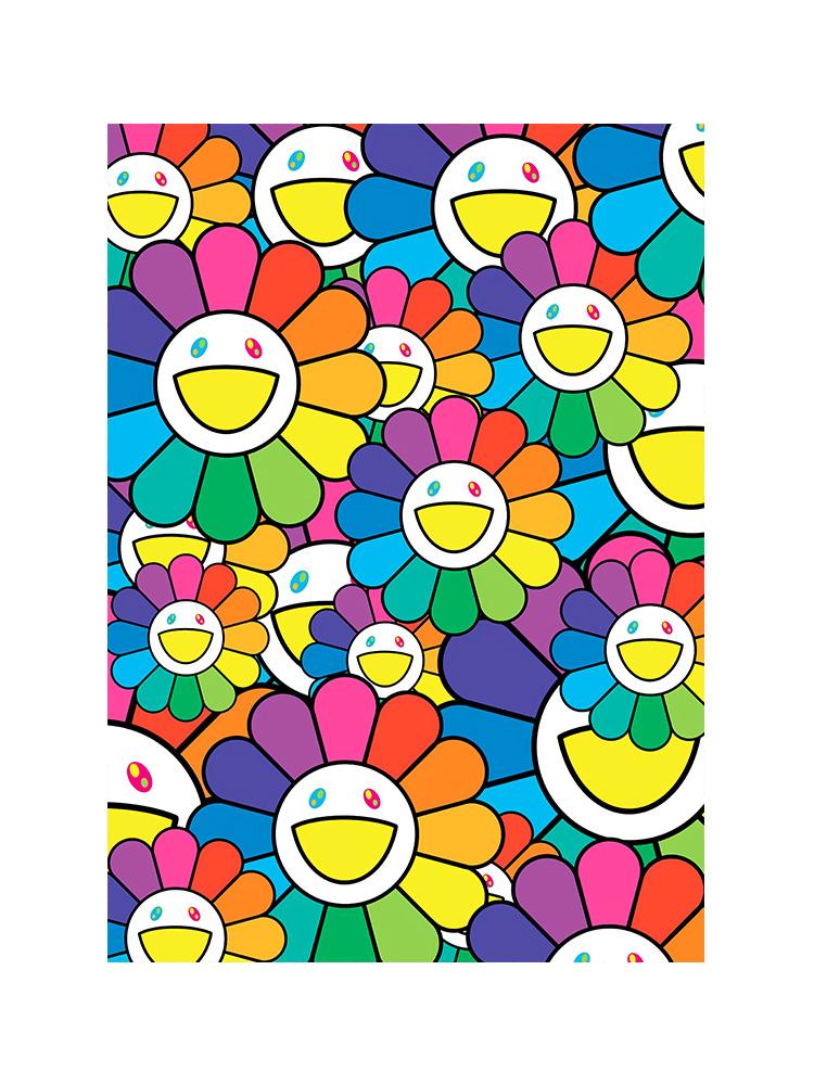 Abstrakt fargerikt smil Solsikker tegneserieplakater utskrifter lerret maleri Kawaii popkunst for barn soverom hjemmeinnredning Cuadros