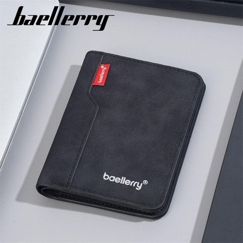 Baellerry Men Short Wallets Vintage Design Thin Bi-fold Wallet Business Card Holder Fashion Purse GZW
