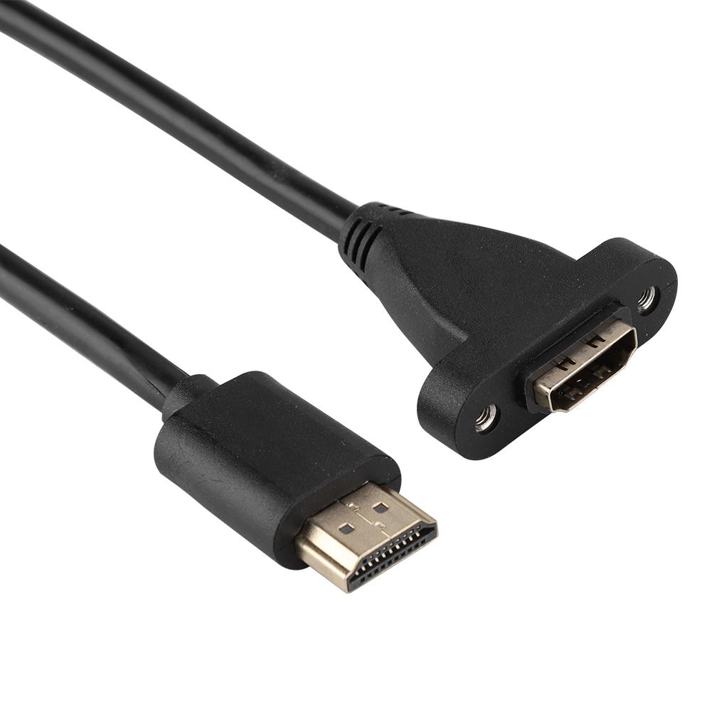 HDMI Male To Female High Speed Screw Panel Mount Extension Cable with Fixing Hole(1.2M)