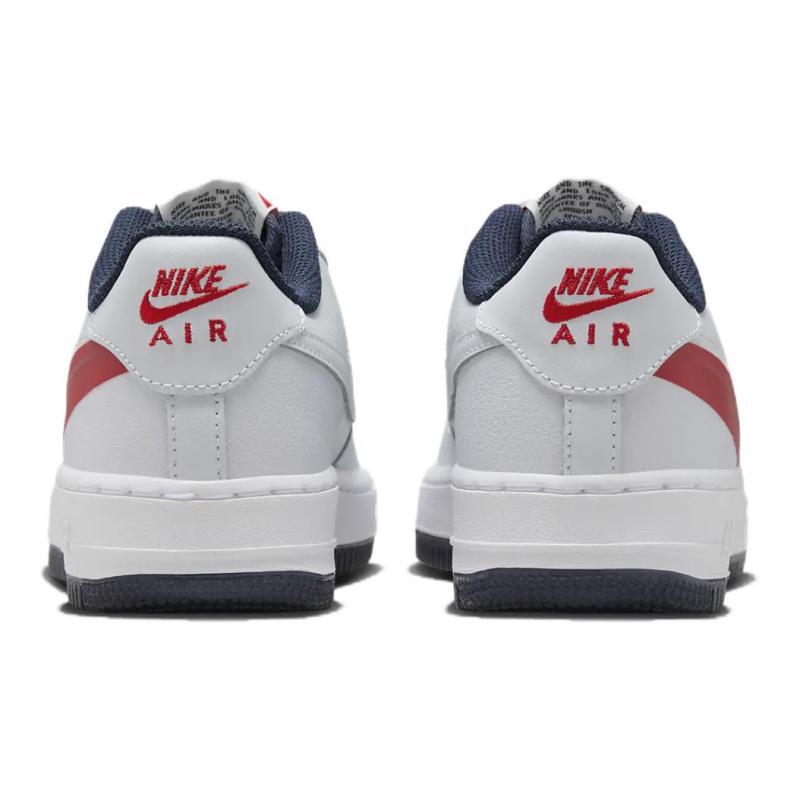 Nike Air Force 1 Cushioning Abrasion Resistant Breathable Low Top Kids' Skateboarding Shoes Gray Red Sneakers FQ4118-001
