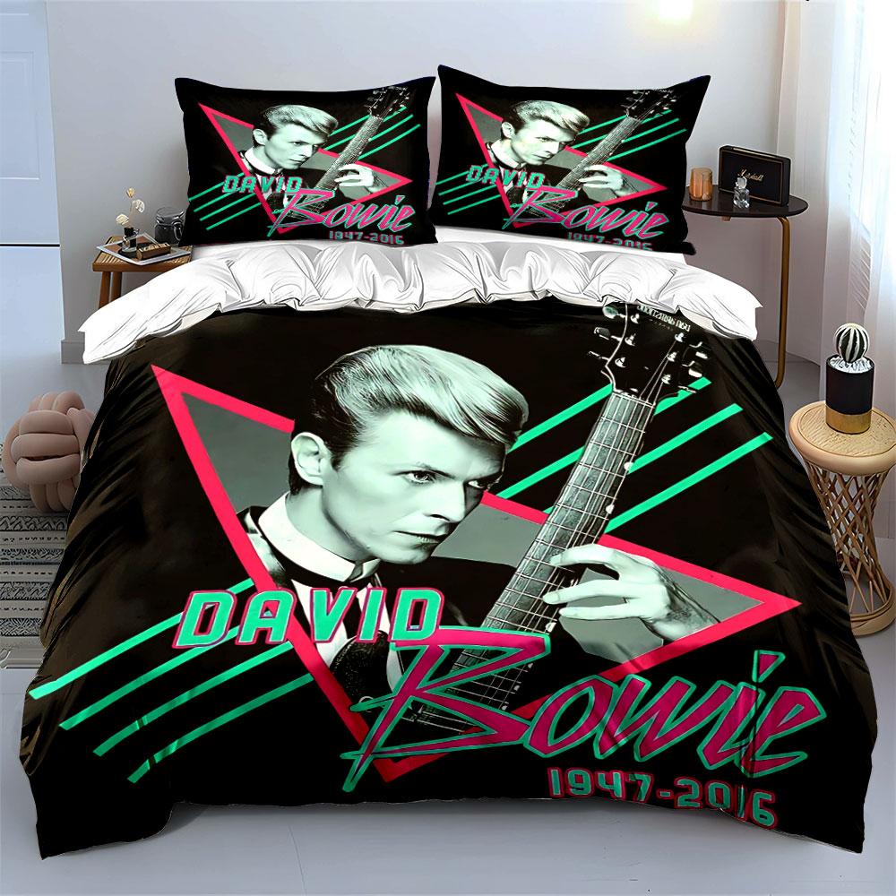 David Bowie Tribute Design Bettwäsche Bettbezug Set Bettbezug Kissenbezüge (1*Bettbezug 2*Kissenbezüge, ohne Bettdecke)