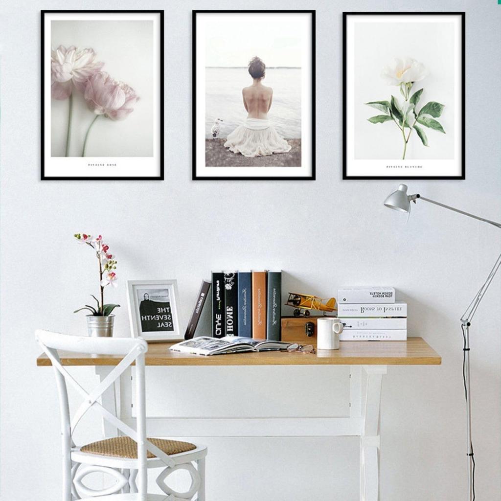 Salade Mama 3-Piece Art Poster Set, A4 Size, Frameless, with Flower, Plant, and Figure Motifs, Korean-Style Interior Design