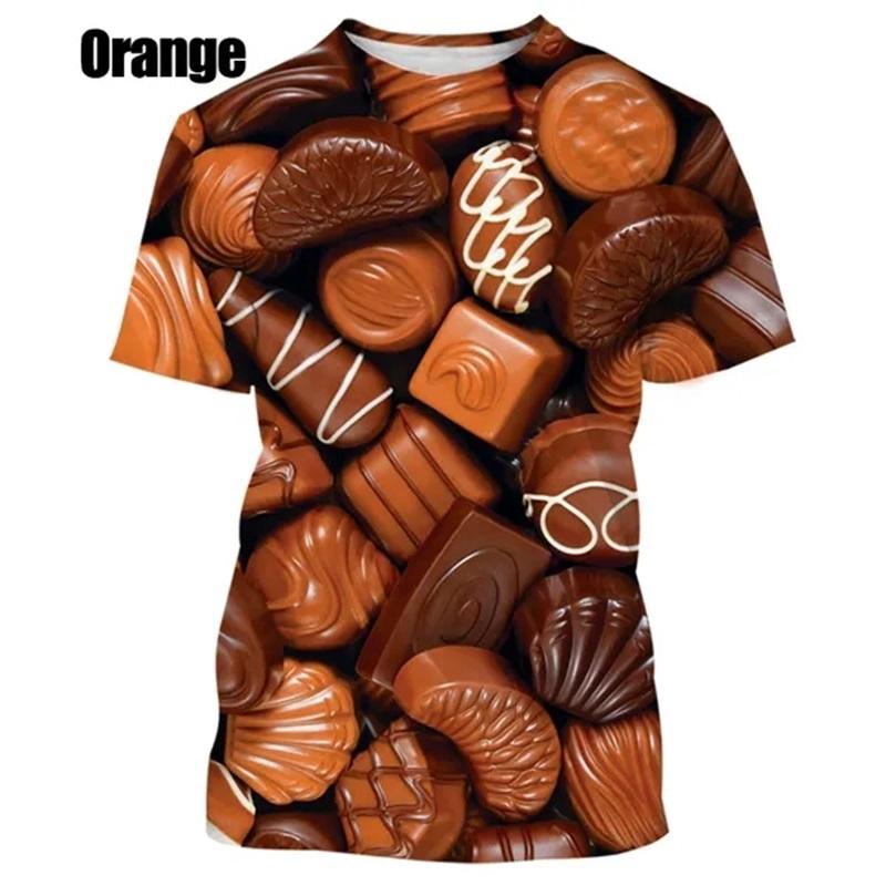 

Summer Short Sleeve Men Tshirt Fashion 3d Printing Chocolate Sauce Food S