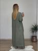 2025 Women's Casual Cotton Linen Irregular Top & Wide-Leg Pants Set for European and American Markets
