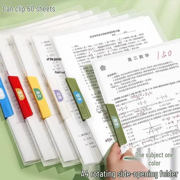 Packung mit 5 drehbaren, seitlich öffnenden, verdickten A4-Schnellheftern