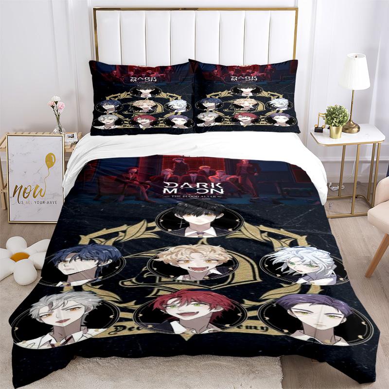 Dark Moon Bedding 3 Piece Set HD Print Duvet Cover Pillowcases for Teens Adult Bedroom Decoration Christmas Gift