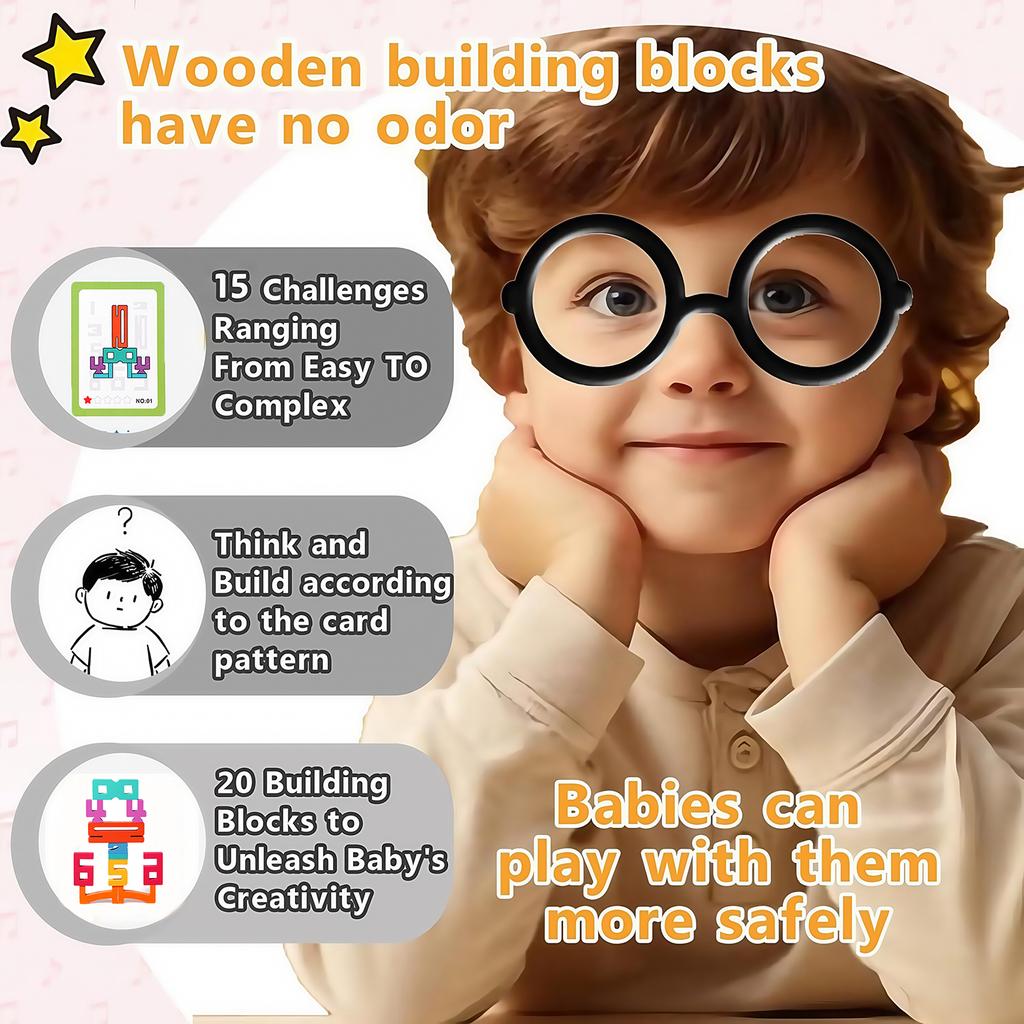 Holzzahlen-Bausteine Montessori Kreatives Puzzle Stapelspielzeug Lernspielzeug Entwicklung des frühen mathematischen und logischen Denkens