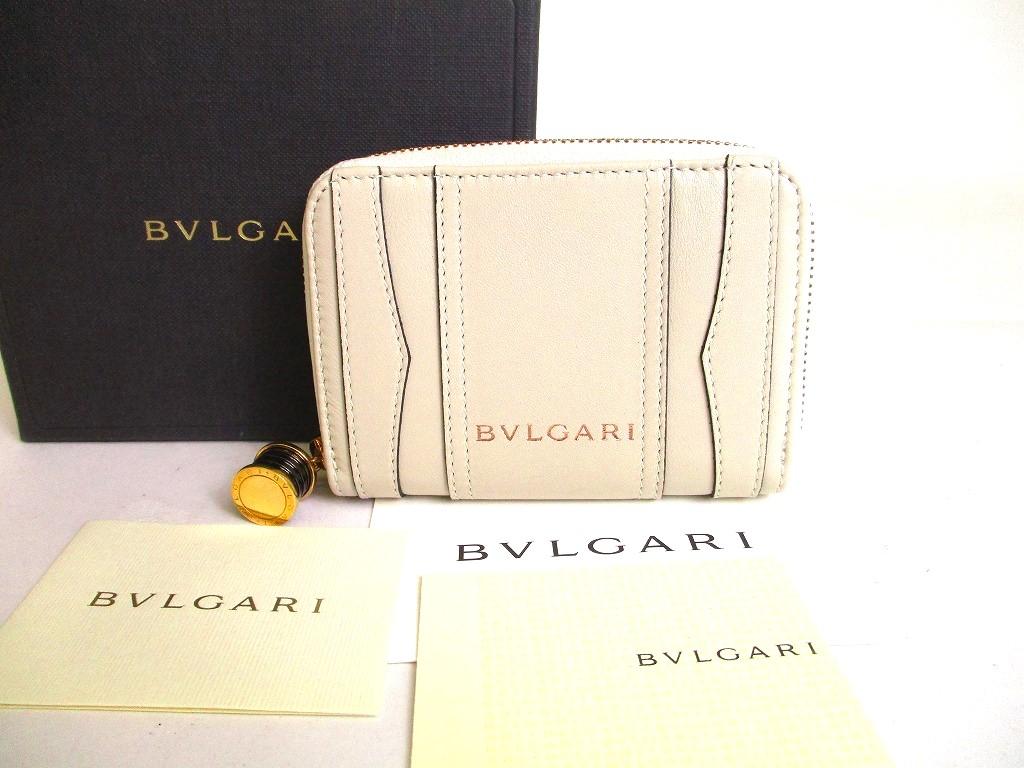 

Автентичний гаманець для монет BVLGARI B-ZERO1 Pearl White Leather H/W Gold #a087 Refurbished