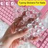 36/40/64/100Pcs Silicone Long Nails Keyboard Stickers Clear Nail Art Typing Sticker Women Raised Keyboard Bubbles Laptop PC Keyboard Covers