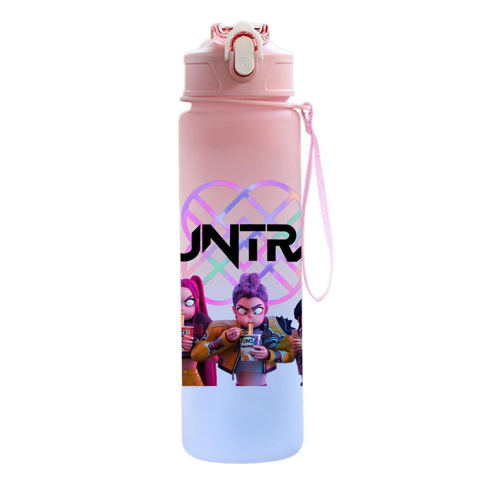 750Ml Water Bottle Cartoon K-Pop Demon Hunters Printed Large Capacity Drinking Cup Portable Outdoor Sports Water Cup Children Kid Gift