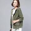 2024 Autumn Women's Plus Size Hooded Corduroy Jacket - Korean Style