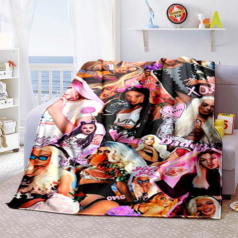 Customizable K-KAROL-G flannel blankets, perfect for autumn warmth, suitable for children and adults, and stylish K-POP shawls
