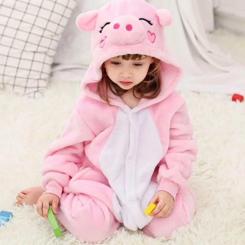 New Winter Unicorn Pajamas for Children Kigurumi Animal Pyjamas Kids Panda Onesie Boys Girls Sleepwear Dinosaur Jumpsuit