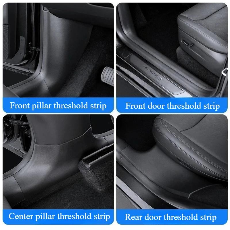 For Tesla Model Y Juniper 2025 Door Sill Strip Guard Car Decor Accessories Front Rear Door Threshold Anti-kick Pad Protector