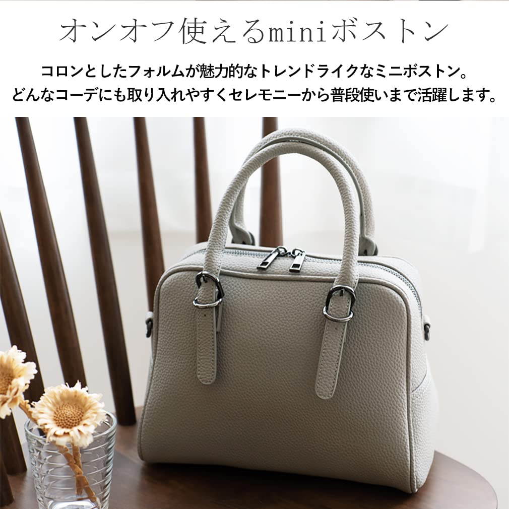 Vita Felice Belt Handle 2way Mini Boston Bag for Women [VITAFELICE] inb-10036p (Black)