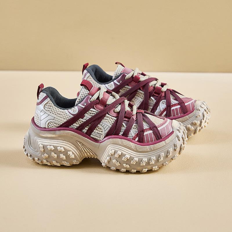 Ins Korean Version of the New Dad Shoes Girl 2025 Autumn Student Running Sports Thick Sole Height Increase Casual Street Shot M-91