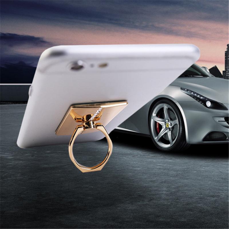 540° Drehbarer Luxus Metall Handyringhalter mit Diamanten Universal Klebe-Haftringständer für Handys Stilvoller Handygriff & Ständer