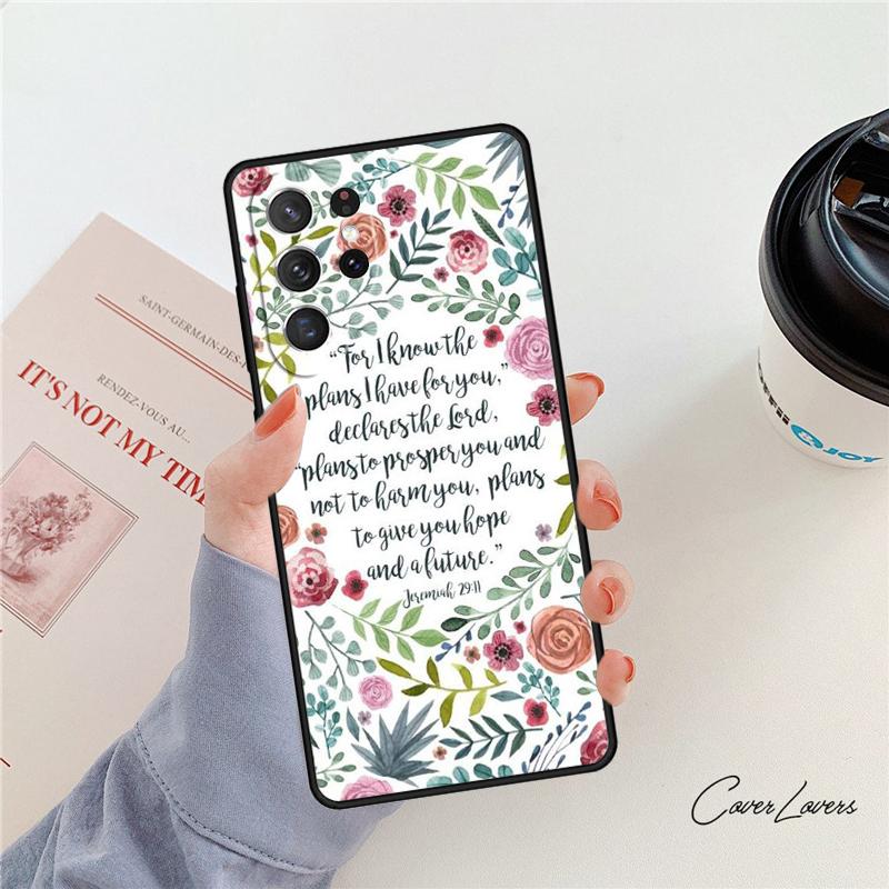 Bible Verse Phone Case For Samsung Galaxy S24 S25 S23 S22 Ultra Note 10 20 Plus S20 S21 FE Cover