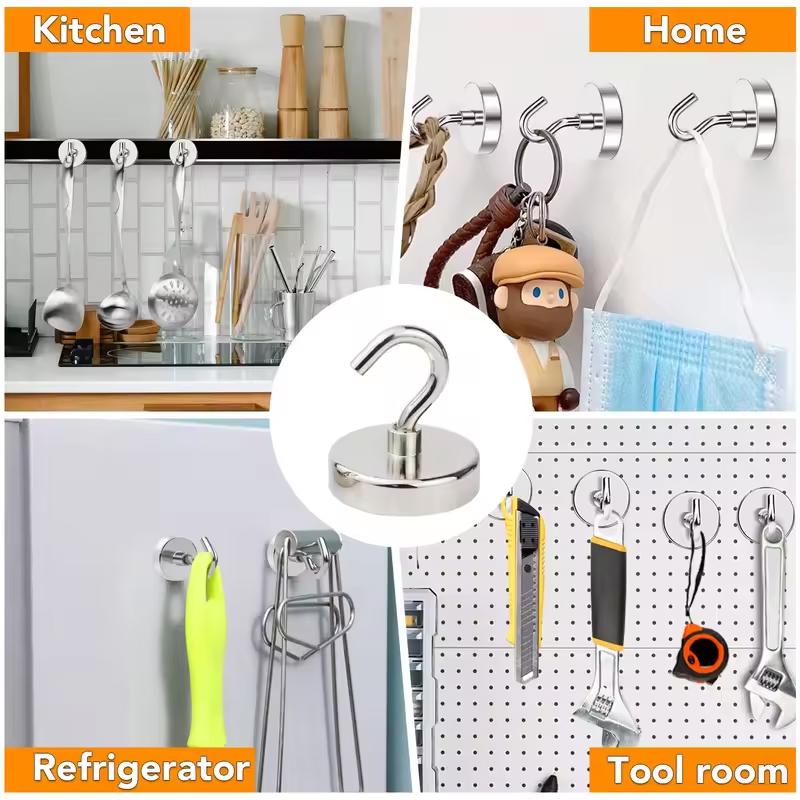 Strong Magnetic Hooks Multifunctional Storage Heavy-duty Hooks Home Kitchen Bar Storage Hooks Key Storage Hooks Bathroom Hangers