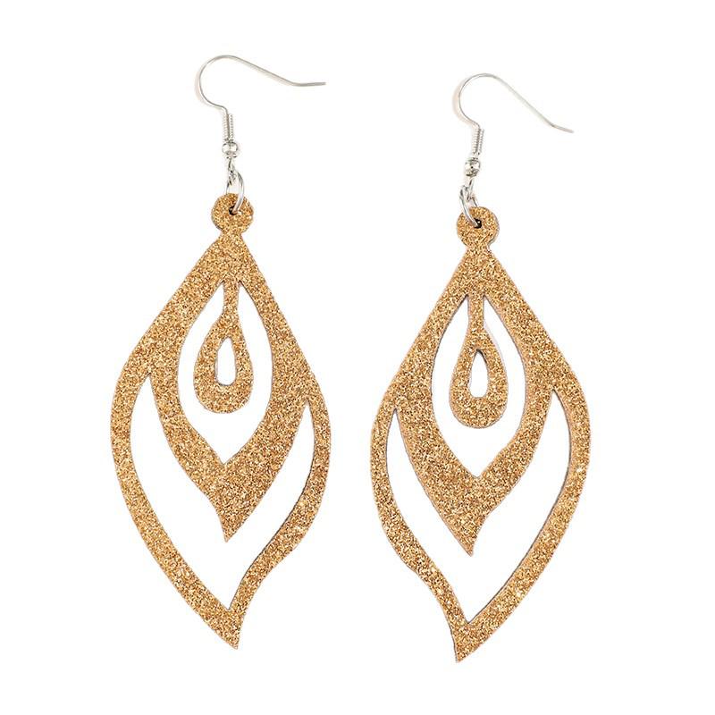 European Hot Sale: Women's Geometric Rhombus Leather Earrings - Simple, Stylish, and Fashionable Jewelry
