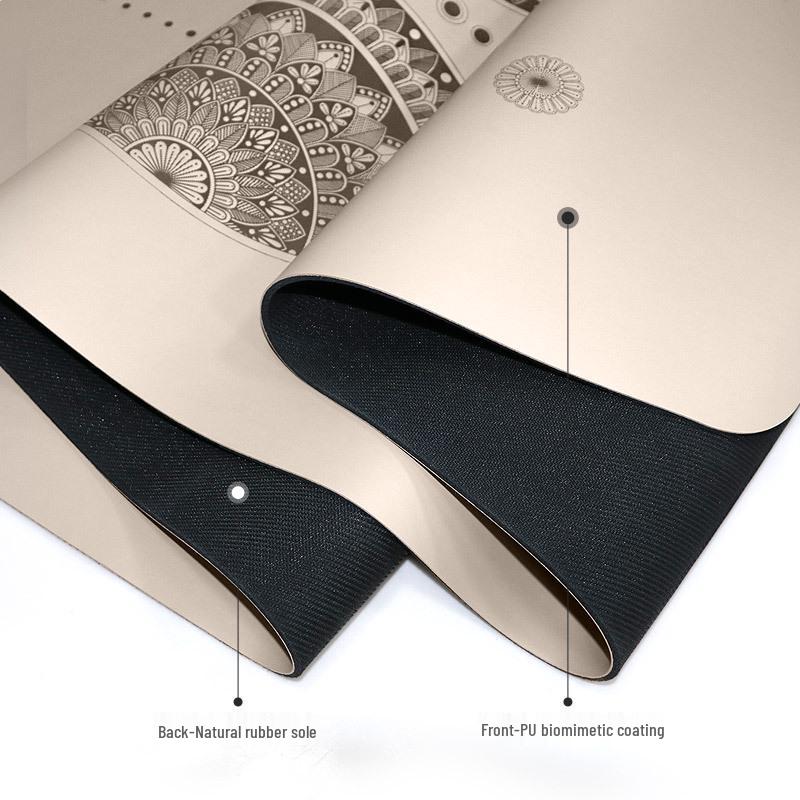 Exquisitely Carved Non-Slip Dual-Sided Yoga Mat - Sweat-Absorbing Natural Rubber for Home & Studio Use
