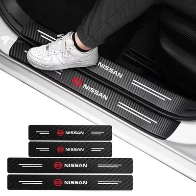 4PCS Car Door Sill Stickers For Juke Leaf Micra Qashqai Altima Maxima Murano Note Patrol Pulsar Rogue Sentra Sylphy Teana