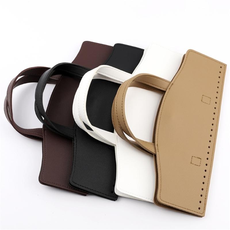 1Set Detachable PU Leather Bag Handle Bag Flap Cover with Lock Replacement Accessorie for DIY Crochet Handbag Sewing Kit