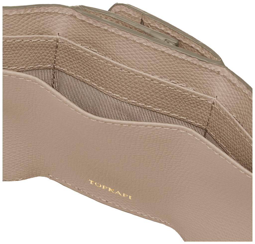 square grain round gray [Topkapi] Tri-fold wallet, embossed, flap, tri-fold wallet, COLORATO, women's,