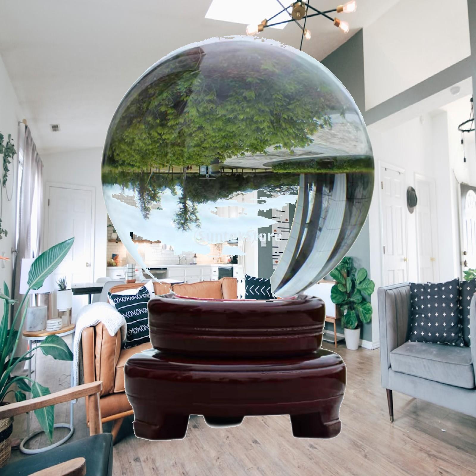 Clear Glass Ball with Wood Stand