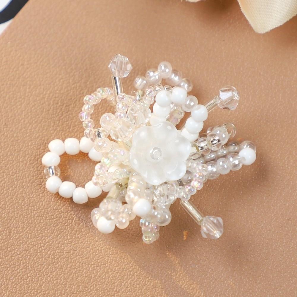 Dopamine Style Beaded Flowers Clusters 2-Piece Set Flower Accessories DIY Earrings  Summer Wear
