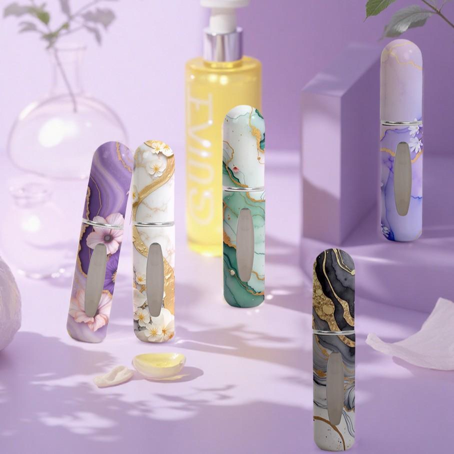 Marble Pattern High-end Printing 5ML Perfume Sub-bottling Sample Portable Travel Bottom Direct Charging