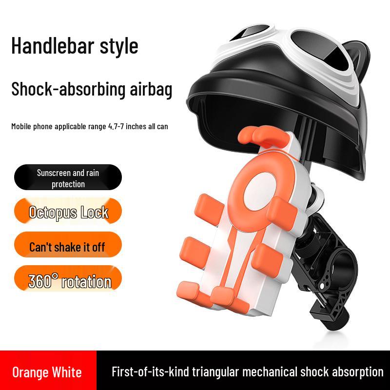 Shockproof Rainproof Phone Holder for Electric Cars, Motorcycles & Takeaway Helmets with Sunshade and Navigation Support.