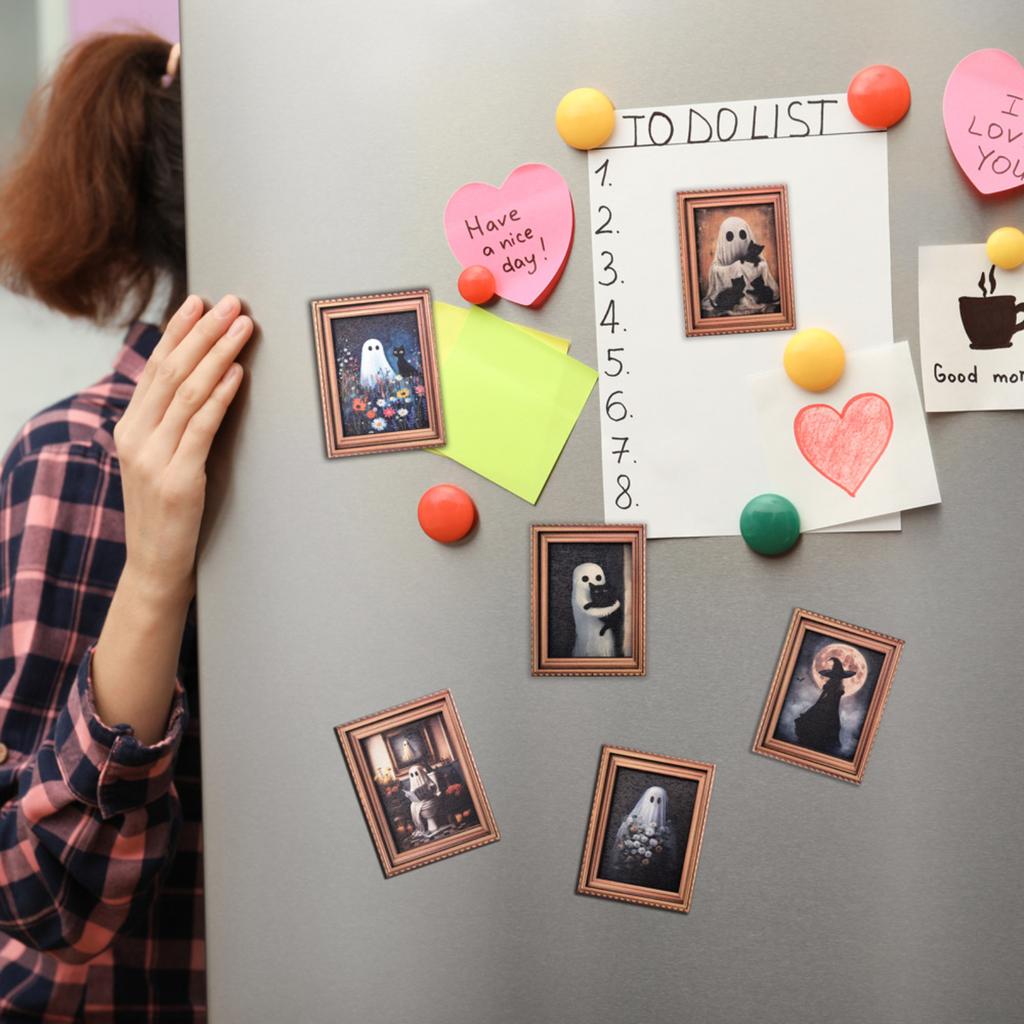 Kreativer Halloween Retro Fotorahmen Magnetischer Kühlschrankmagnet Holzposter Kühlschrankmagnet