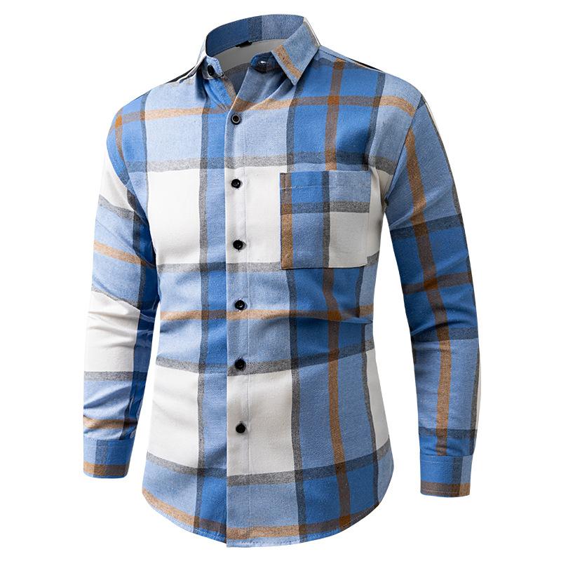 

Men s Red White Grey Plaid Flannel Long Sleeve Button Down Casual Shirt M синий
