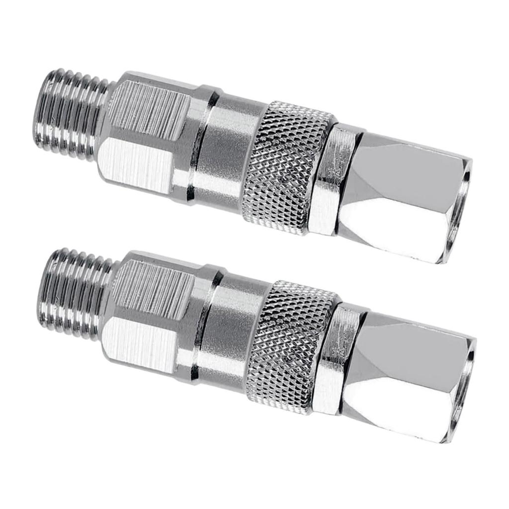 Packung mit 2 Edelstahl 360 Grad drehbaren Kugelgelenken für Airless-Farbspritzgeräte 1/4 Zoll Spritzpistolen-Schlauchanschlüsse