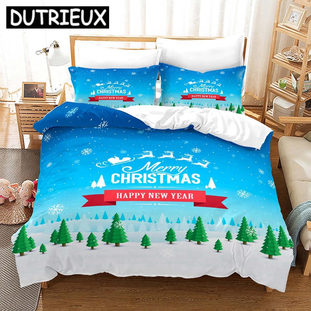New Merry Christmas 3D Printed Bedding Set Duvet Covers Pillowcases Comforter Bedding Set Bedclothes Bed Linen 21